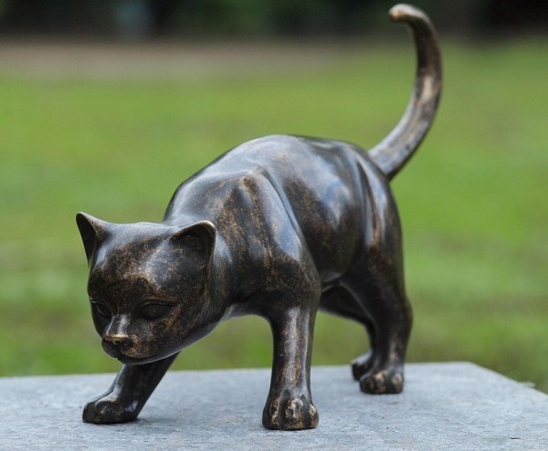 Große Bronze Katze