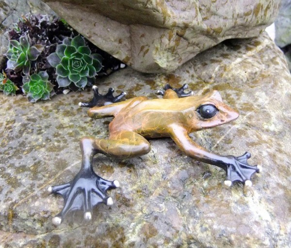 Regenwaldfrosch-Bronzefigur