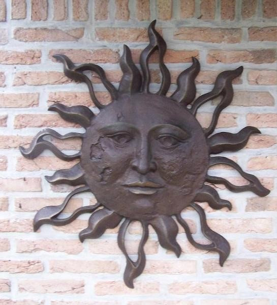 Grosse Sonne 75 cm zum aufhängen aus Bronze