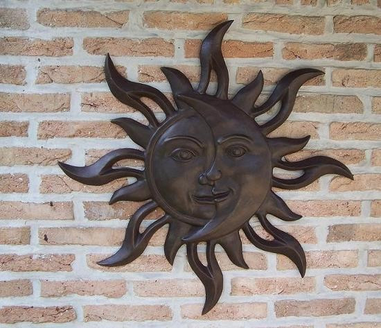 Sonnenmond 75 cm zum aufhängen aus Bronze
