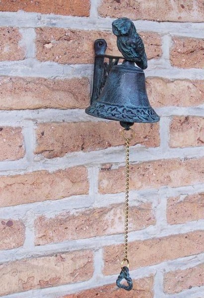Bronze Glocke mit Eulenfigur